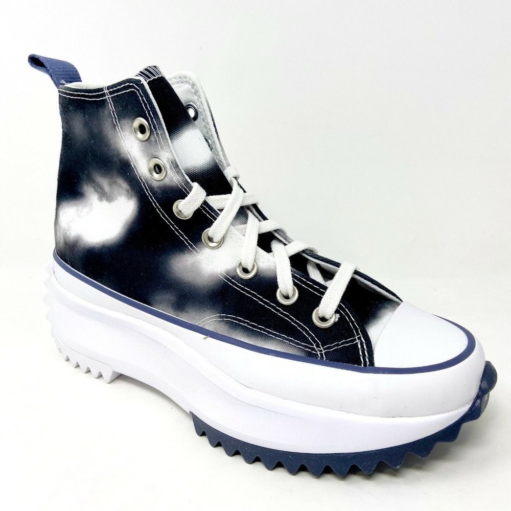 Converse Run Star Hike Hi Black White Womens Platform Sneakers 572537C